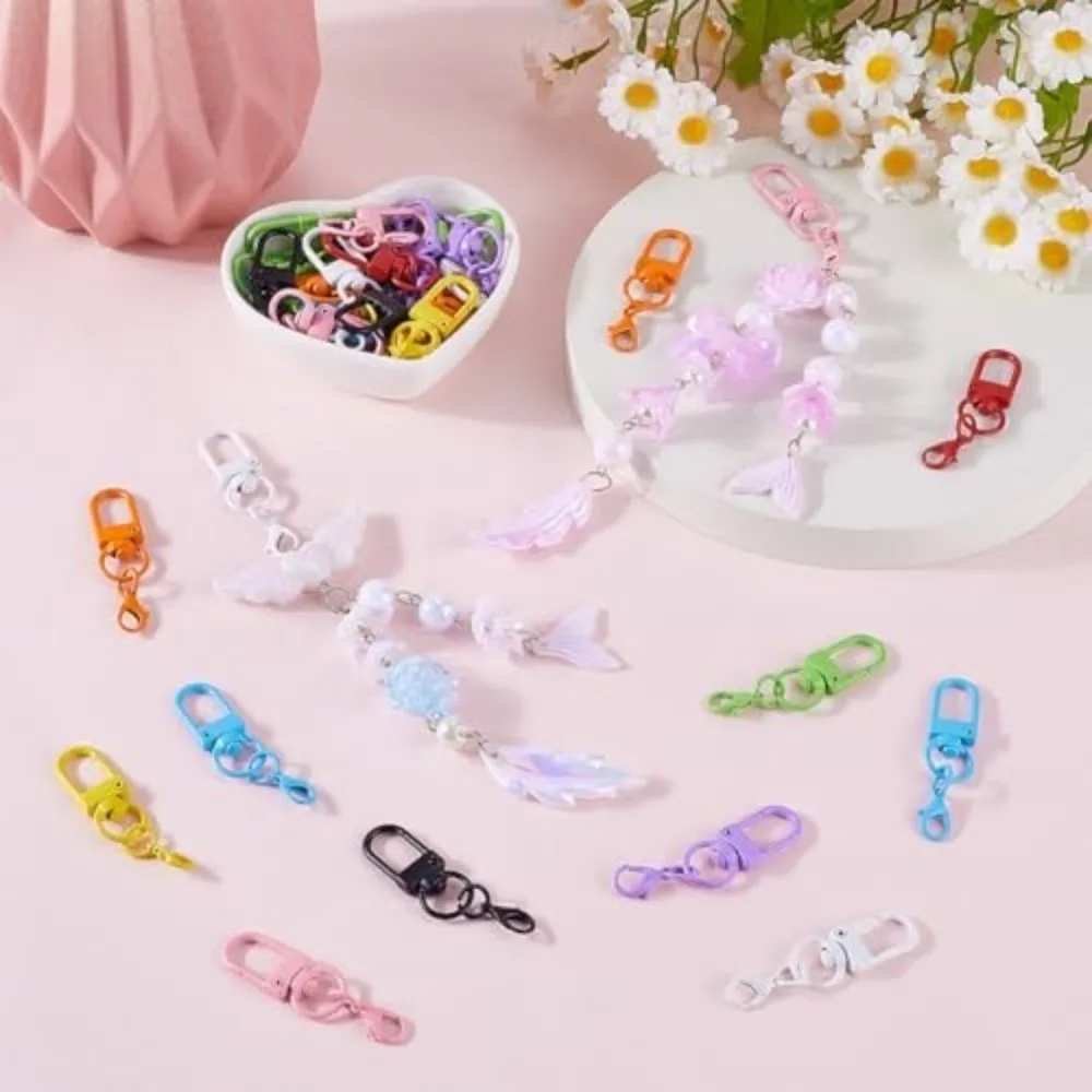 30Pcs Clasp Colorful Swivel Snap Hooks Mini Multi-purpose Key Chain Hooks Metal Swivel Trigger Snap Hooks Keychain Accessories