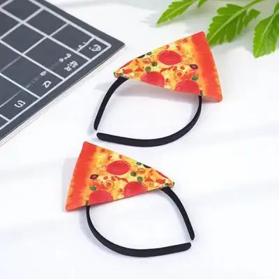 2Pcs Pizza Headband Silly Crazy Hat Halloween Christmas Costume Accessories Adults Kids Decorations