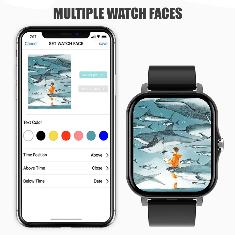 SKMEI 1.69 pollici Smart Watch uomo donna cardiofrequenzimetro Fitness Tracker orologio personalizzato fai da te Smartwatch per Android ios xiaomi huawei