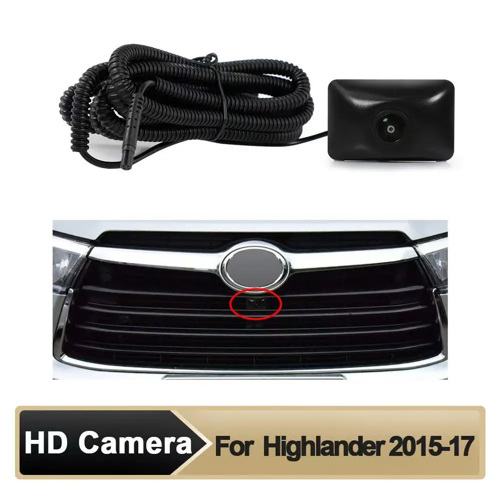 

Car Front View camera Golden Fisheye Lens For Toyota Highlander 2015 2016 2017 Waterproof Parking LOGO Front Camera Accessories