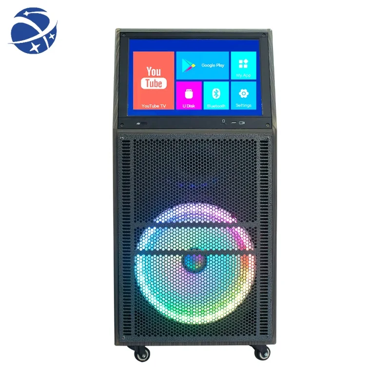 

YYHC Portable Bluetooth Speaker Home Theater Speaker Caixas Amplificada Boombox screen speaker with LED Colorful Flashing Light