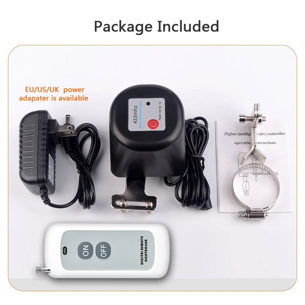 Long Distance RF 433mhz Remote Control Smart Gas Water Leakage Valve Controller Smart Gas Detector Automatic Manipulator