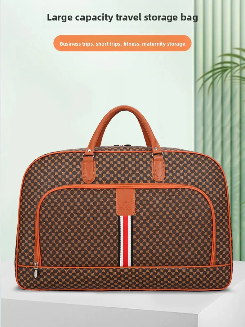 2026 New Korean Style Travel Bag Women's Handheld Large Capacity Luggage Bag PU Leather Short Trip Bag Business Trip Bag