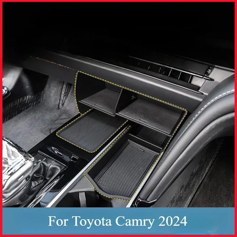 

Ящик для хранения под центральным экраном управления, консольный органайзер из ТПЭ для Toyoyot Camry 2024 2025, аксессуары для интерьера