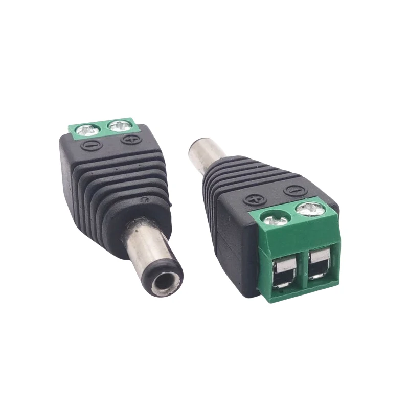 2PCS 5.5mm X 2.1mm 12V DC Power Supply Screw Plug Connector 5.5X2.1mm Female Male Terminal for CCTV Video Camera LED Strip