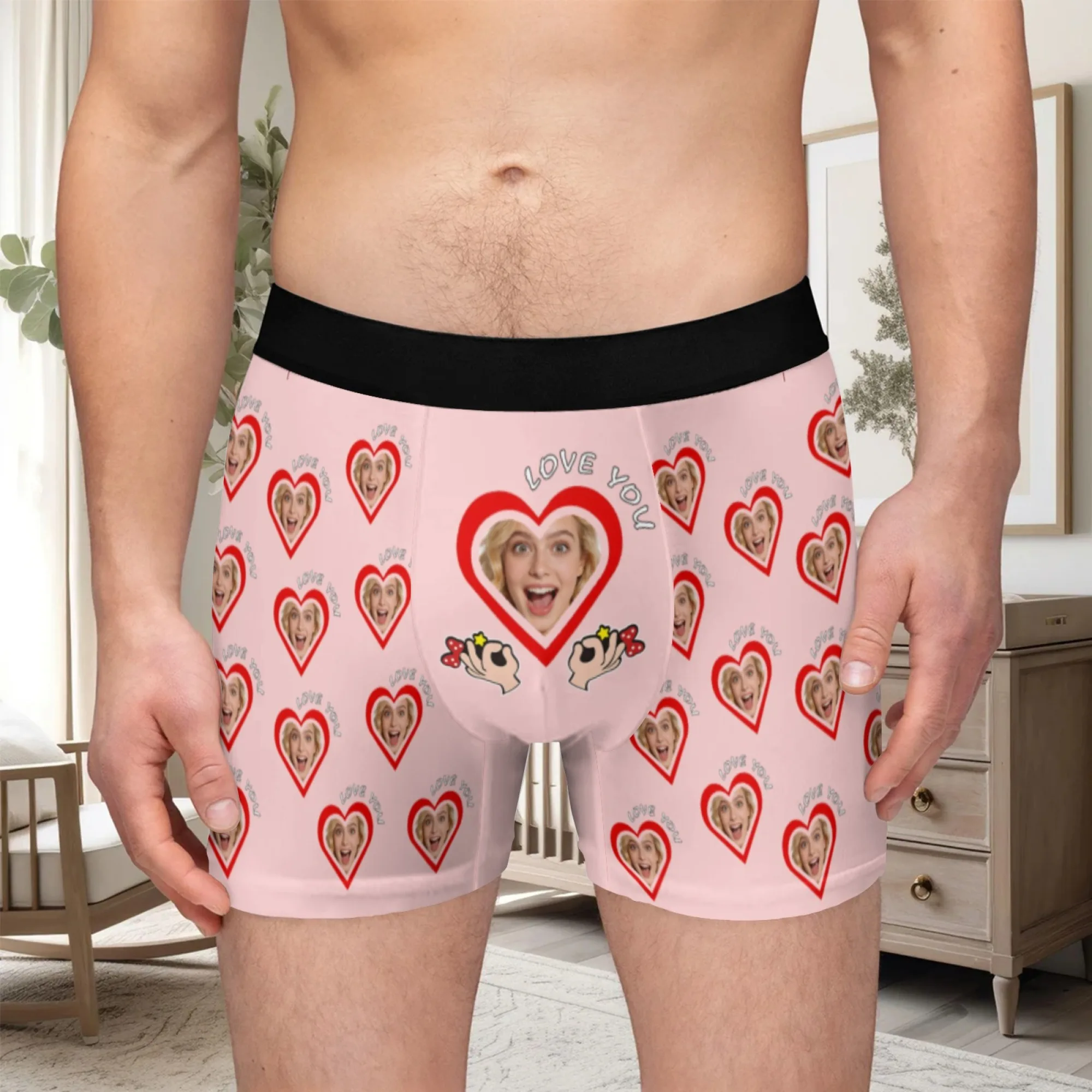 Personalized facial photo DIY customization flat underwear customization men's Valentine's Day gift for husband gift for father