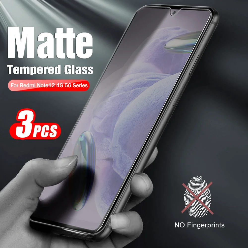 3PCS Anti-Fingerprint Matte Tempered Glass For Redmi Note12 4G Redmy Note 12 ProPlus Pro+ 5G Screen Protector Frosted Film Cover