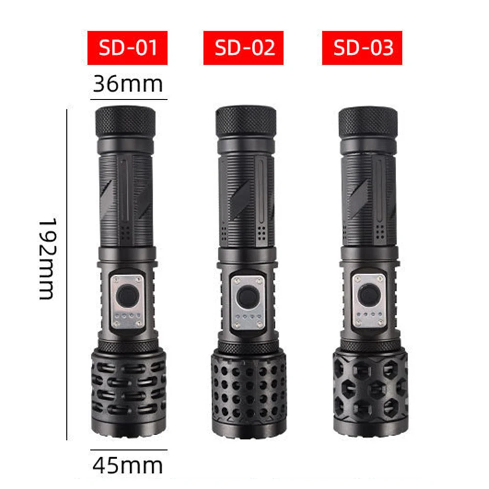 LED Torch Rechargeable Super Bright Xhp160 LED Flashlight Powerful Military Flashlight 16core USB Recharg Flashlight Torch