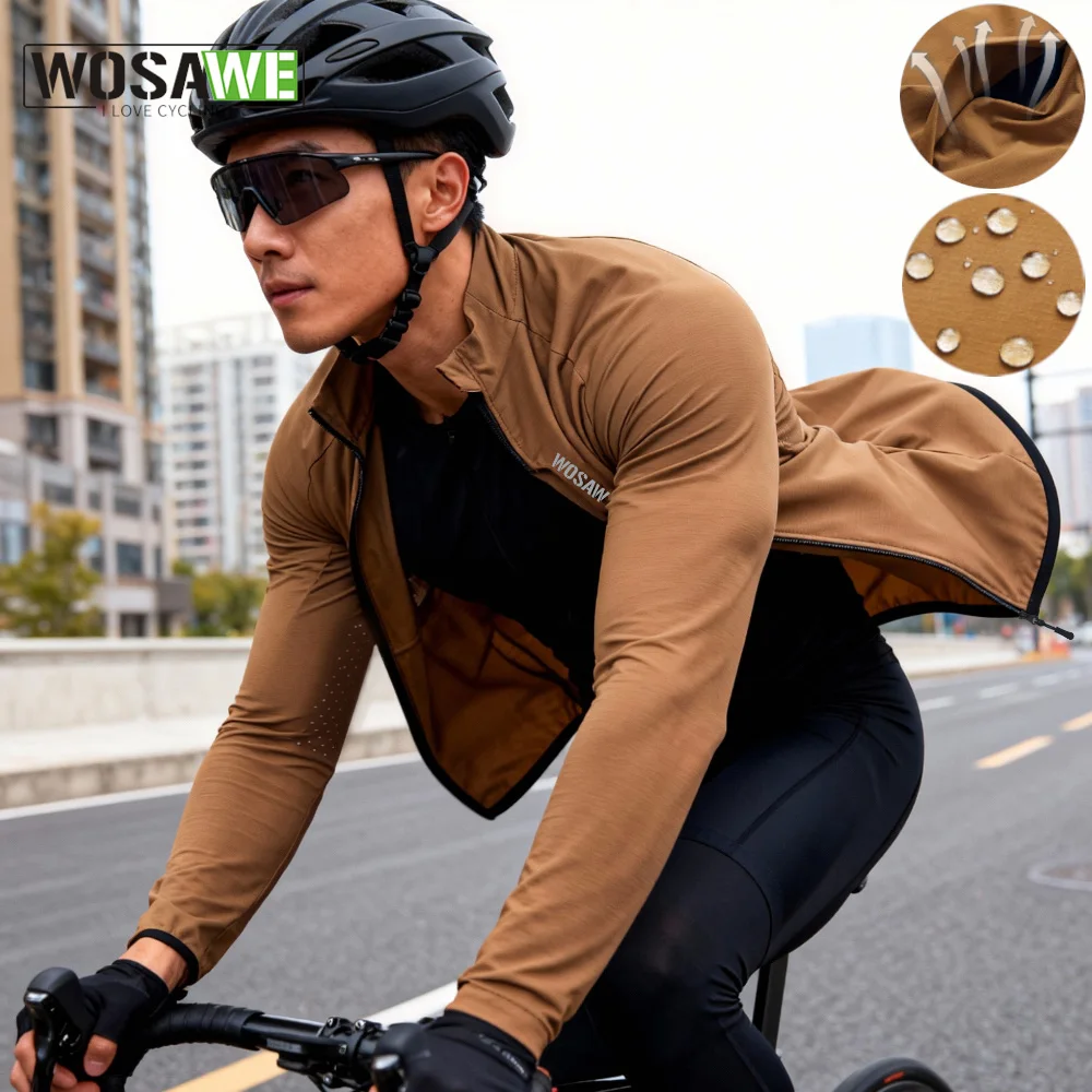 WOSAWE-cortavientos para ciclismo, chaqueta Unisex de verano para bicicleta, resistente al viento, transpirable, protector solar, para correr, senderismo, montar, abrigo de manga larga