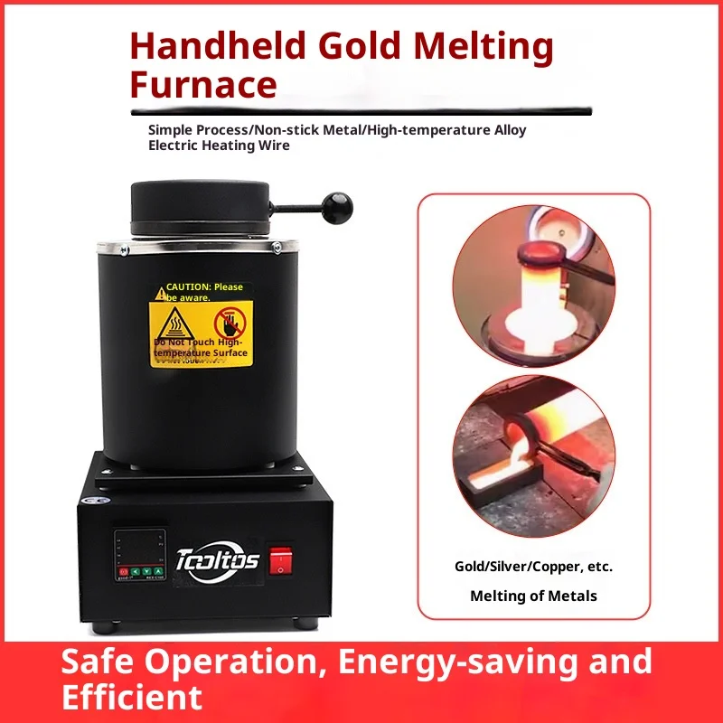Small Gold Silver Copper Aluminum Metal Induction Melting Furnace Graphite Crucible Furnace Fast Melting with Protective Net