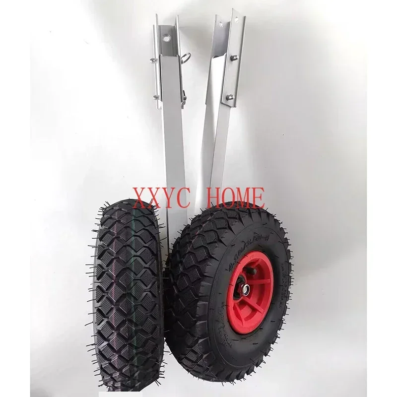 

Moving Tool 2Pcs Inflatable Boat Launching Wheel Weight Load Capacity Aluminum Frame Rubber Tire Ship