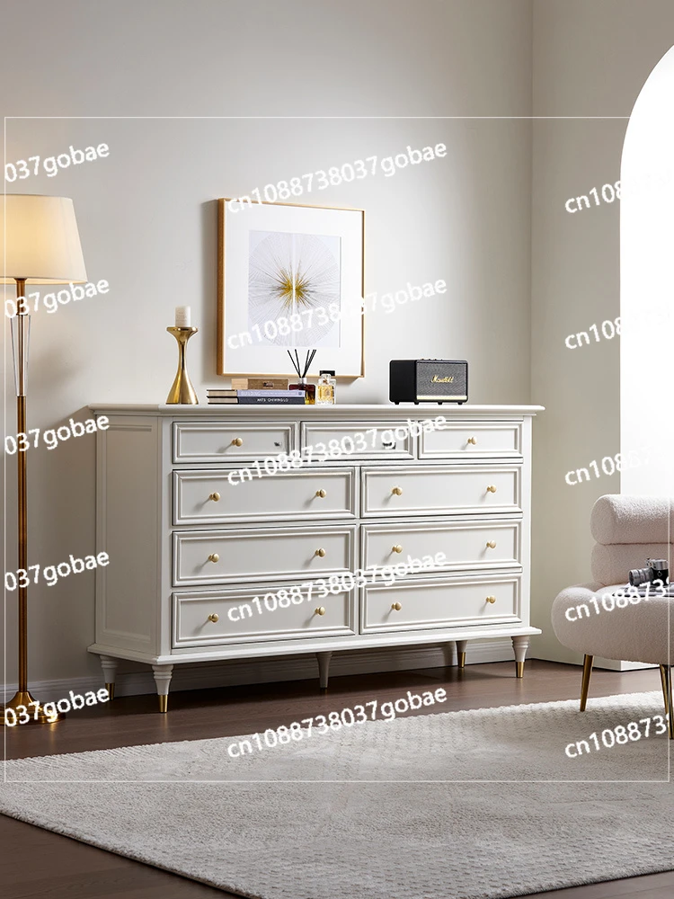 L'm'm Bedroom Light Luxury Storage Cabinet Home Living Room 7 Chest of Drawers Modern White against the Wall