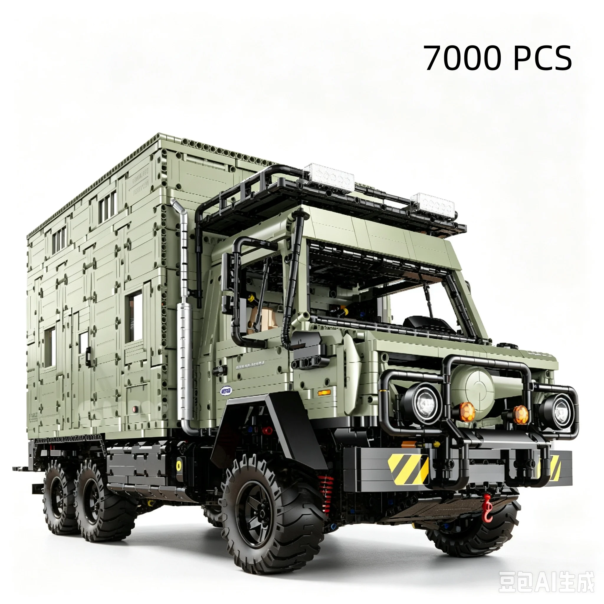 10661 1 8 Scale Off Road Expedition RV Camper Truck Building Blocks 6689Pcs High Difficulty Technic MOC Model Puzzle Toy Collect