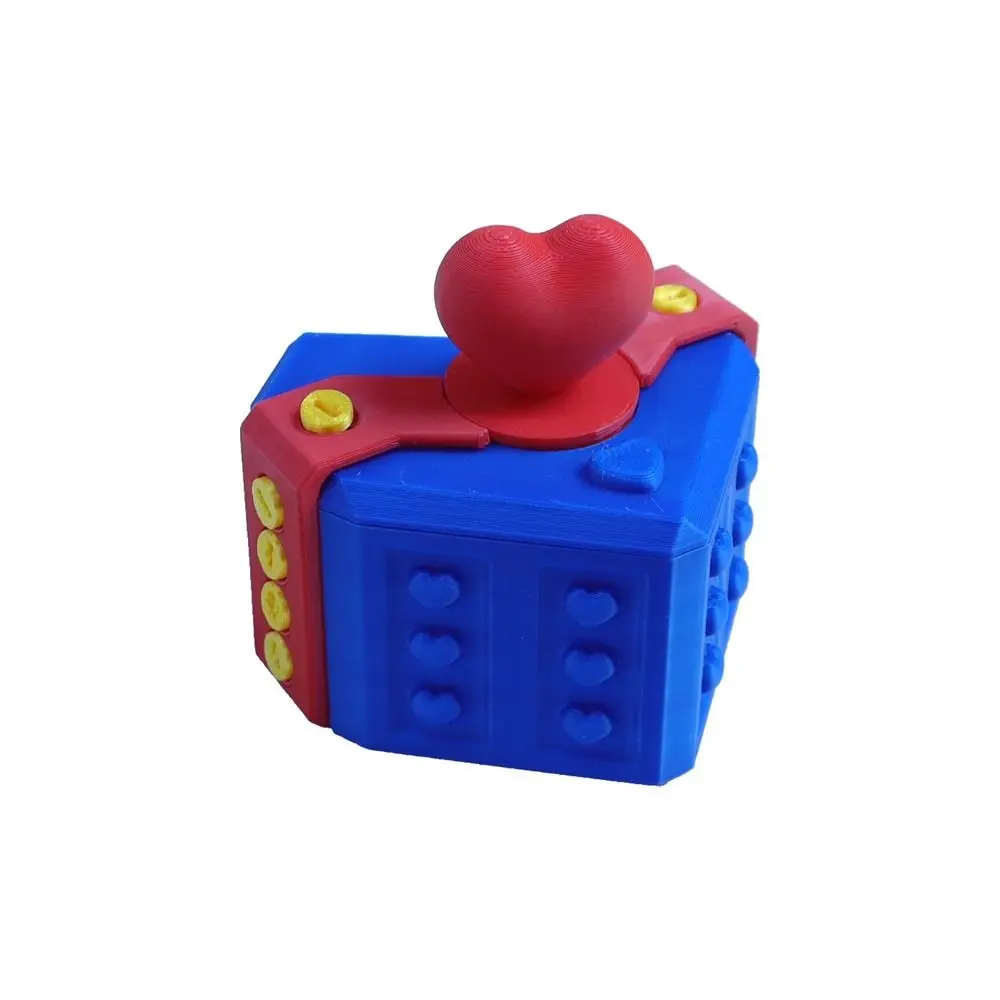 Caja de regalo con tornillo de broma cuadrado de amor, rompecabezas, caja de regalo impresa en 3D, caja de regalo portátil Multicolor con forma de corazón, decoración de escritorio