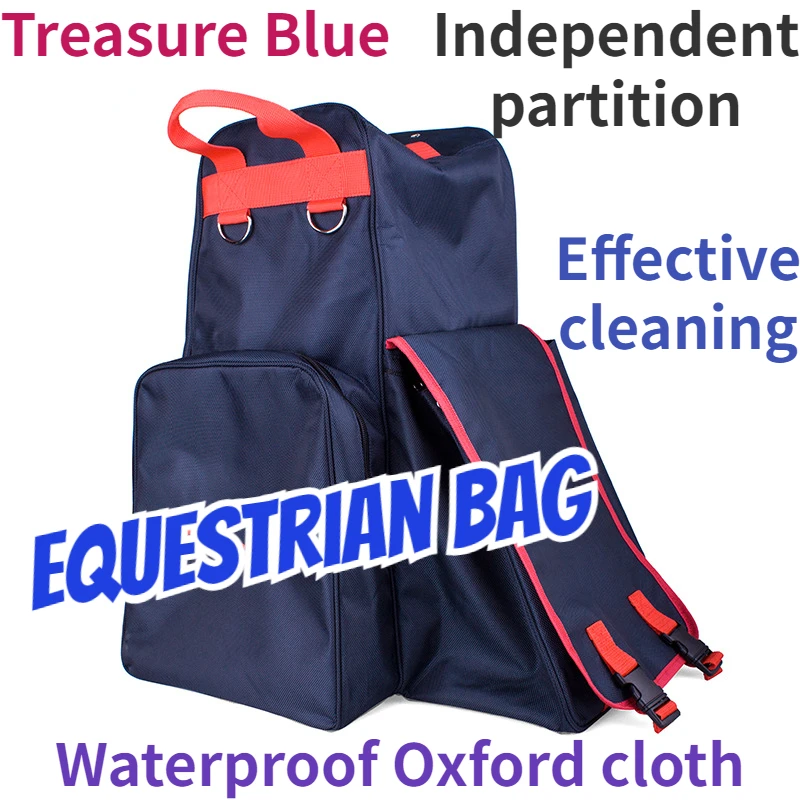 Borsa equestre multifunzionale Sapphire Blue impermeabile Oxford Cloth Horse Pants guanti e caschi tutti hanno zone indipendenti