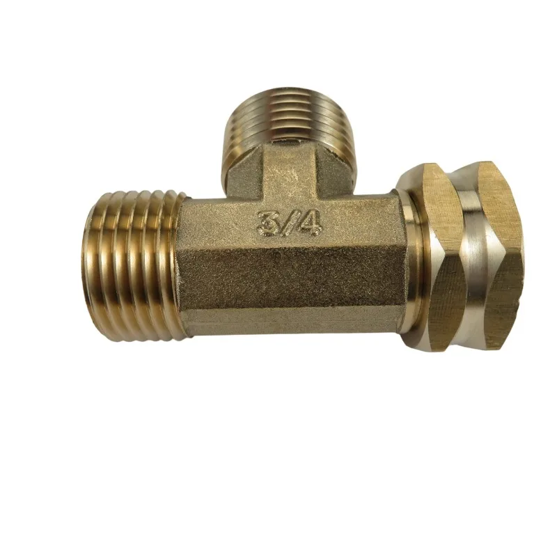 Bronze Garden Hose T-type Connector 3/4GHT Female Head Male Head Pipe Fittings Rotating Garden Hose Adapter