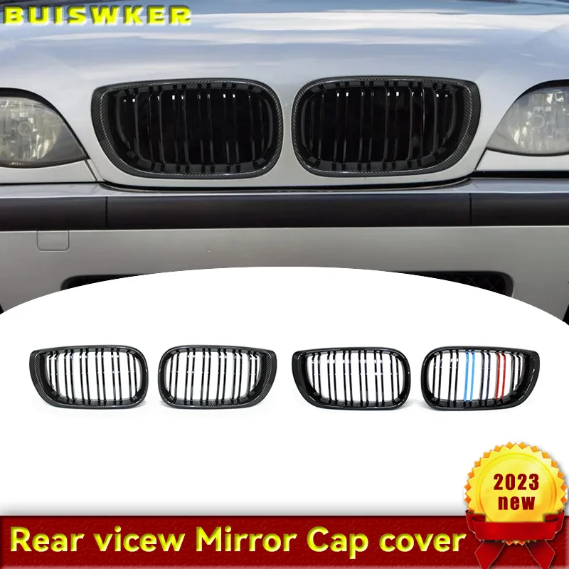 

For BMW 3 Series E46 Car Front Bumper Grilles Racing Grill Kidney Dual Line Grills Gloss Black Grille 4 Door 2002-2005