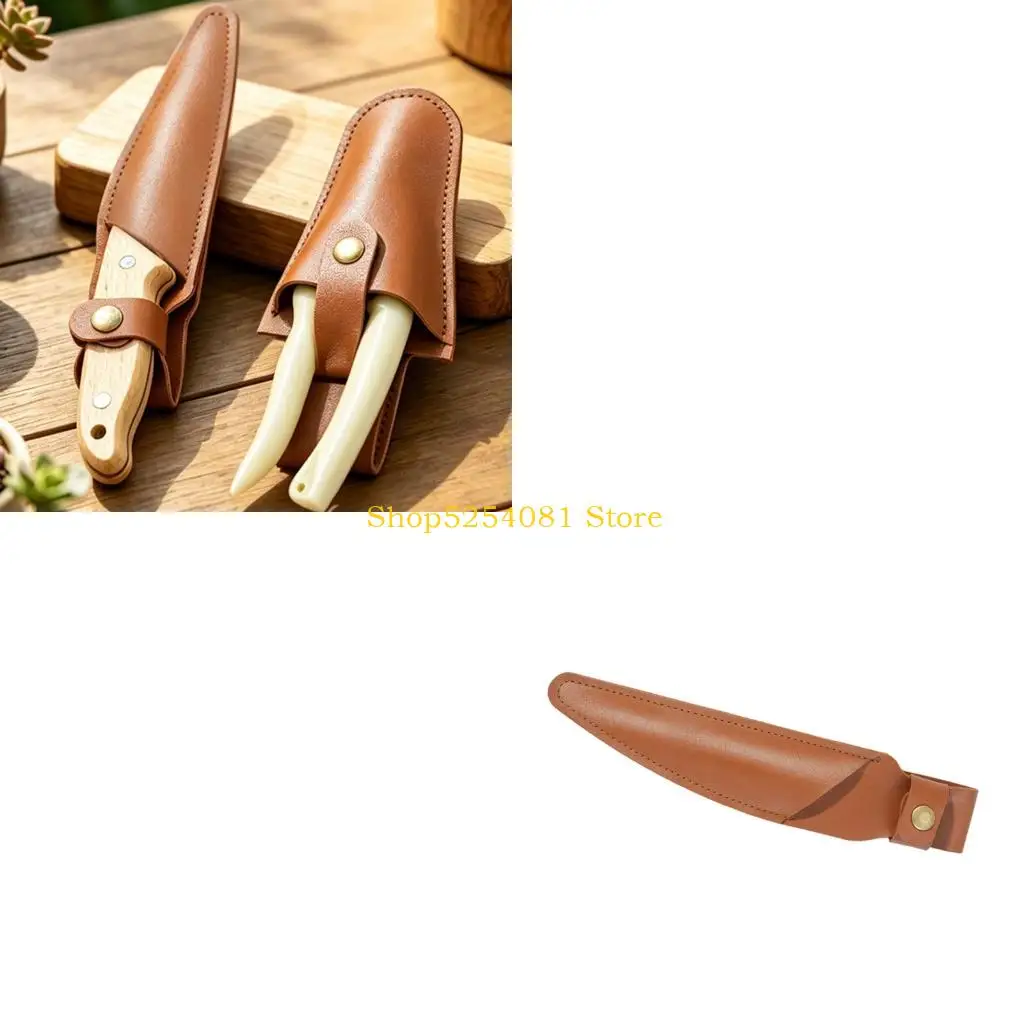 AXYC Garden Pruning Carry Sheath with Belt Loop and Snap Closure, Leather-Look Tool Case for Yard and Garden Work Use