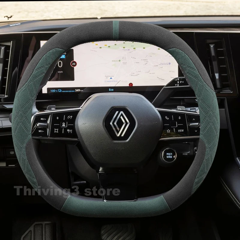 

Suede Warm Car Steering Wheel Cover For Renault Megane E-Tech 2021-2024 5 E-Tech Rafale 2024 2025 Warm Auto interior Accessories