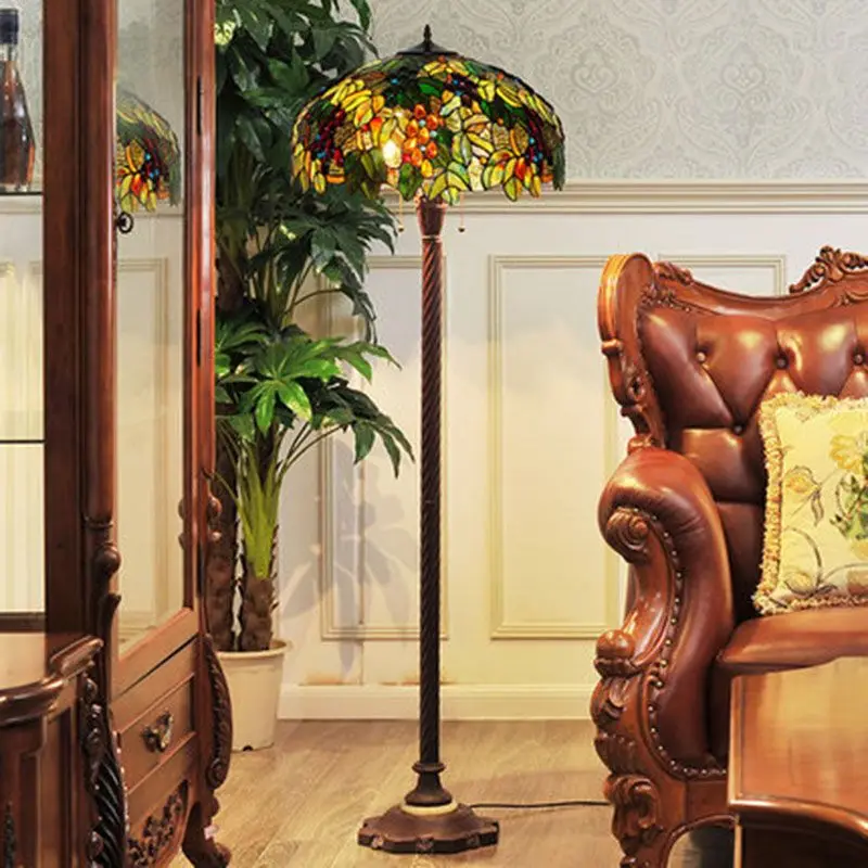 

American Country Stained Glass Guest Bedroom Antique Art Desk Lamp Floor Lamp