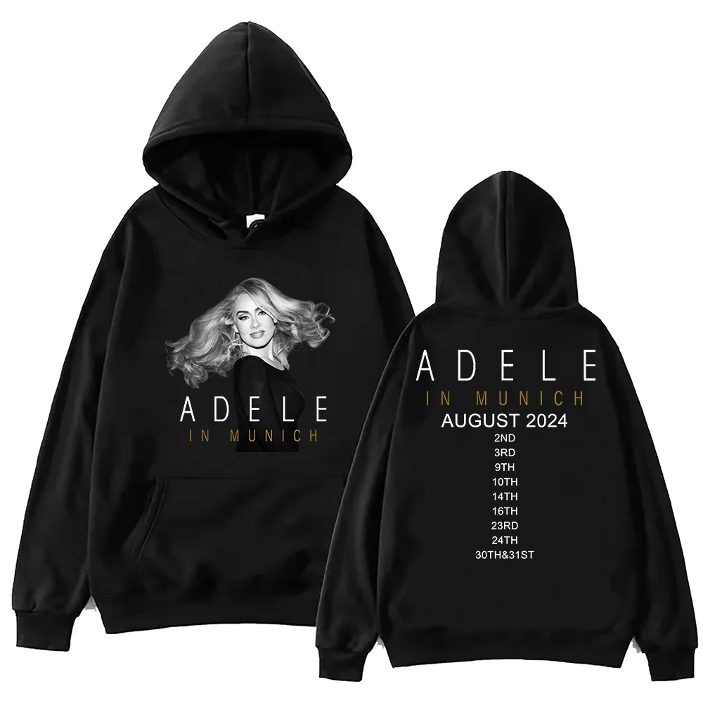 Adele In Munich Tour 2024 August Hoodie Harajuku Pullover Tops Sweatshirt Fans Gift