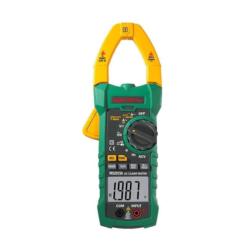 MASTECH MS2015A AutoRange Digital AC 1000A Current Clamp Meter True RMS Multimeter Frequency With Non-contact Voltage Detector