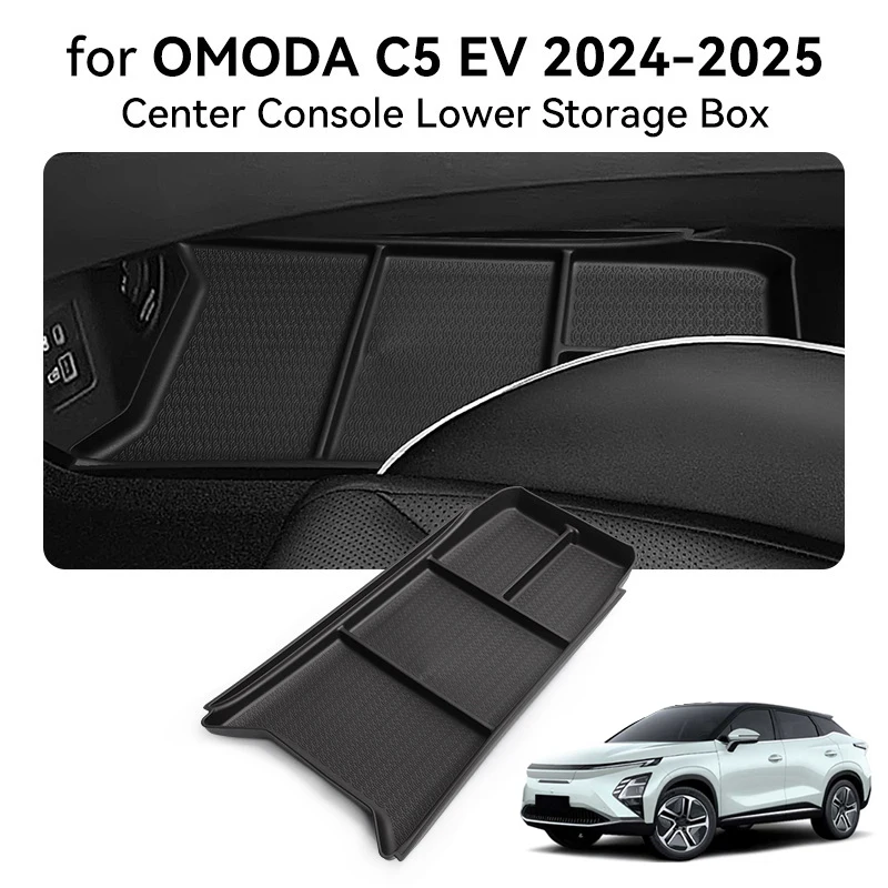 

For Chery OMODA C5 EV 2024-2025 Center Console Lower Layer Storage Box Organizer Tidying Interior Accessories Car Storage Box