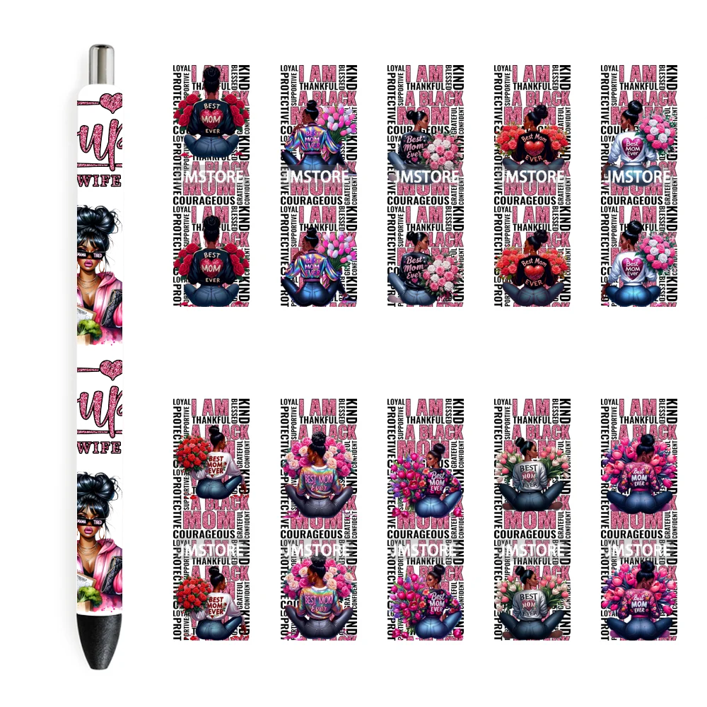 Mother's Day Gifts Black Girl Magic UV DTF Pen Wraps Stickers Custom Labels Durable Waterproof Logo For DIY Customized Craft