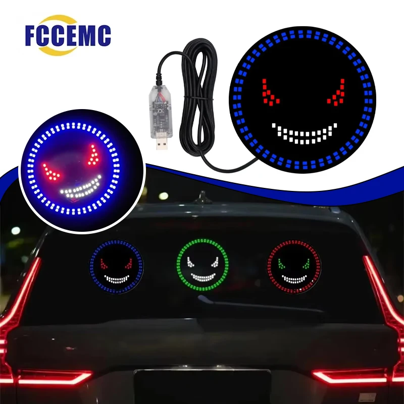 

Динамические фонари Demon Eye для переднего и заднего стекла автомобиля, анимированный мигающий дисплей «Глаз дьявола», универсальные автомобильные аксессуары