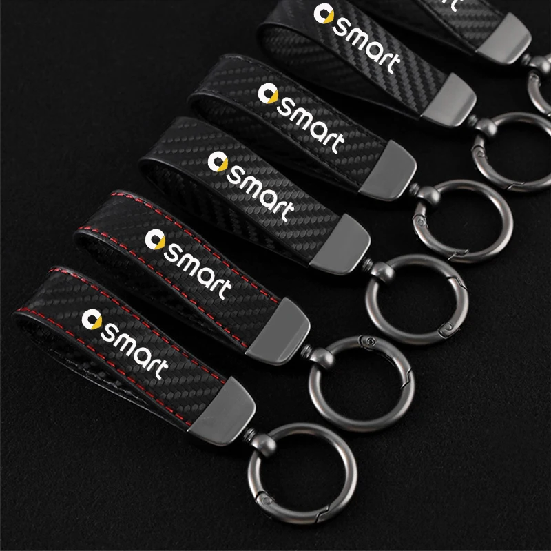 Car Trinket Keyring PU Leather Keychain DIY Bag Key Chain Holder Key for smart fortwo forfour 453 451 450 smar Car Accessorie