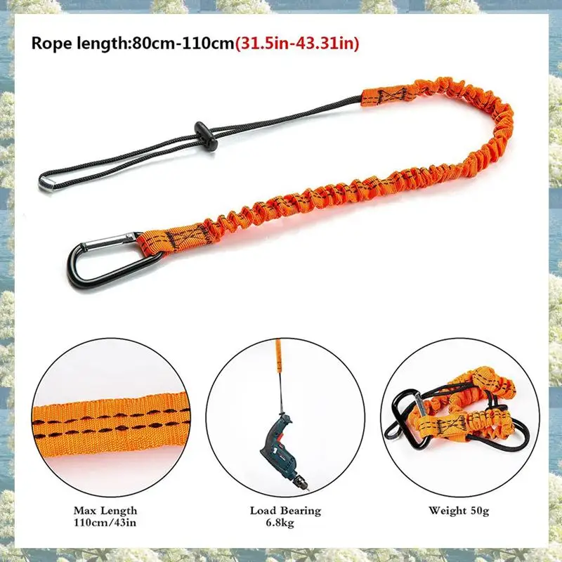 

Tool Lanyard,30 Pcs Safety Lanyard With Carabiner,Shock Absorbing Safety Lanyard Adjustable Safety Lanyard