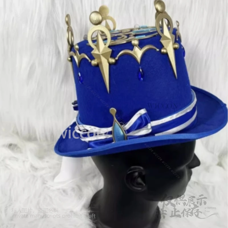 Juego de Anime Furina, disfraz de Cosplay, sombrero, accesorios, sombrero, sombrero blanco Furina, pelucas, pelo sintético resistente al calor, fiesta de Halloween