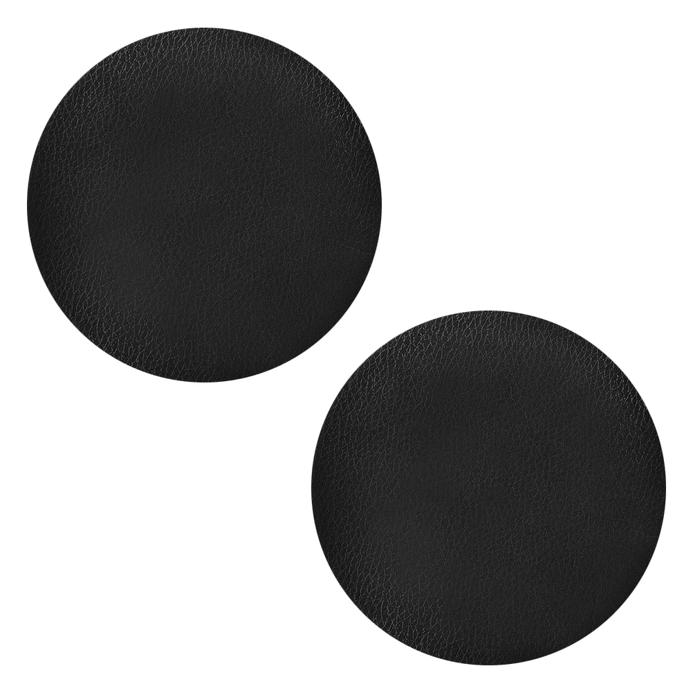 

2 Pcs Stool Cover Round Chair Protective Protector Bar Covers Car Seat Counter Pu Office Black Table Cloths