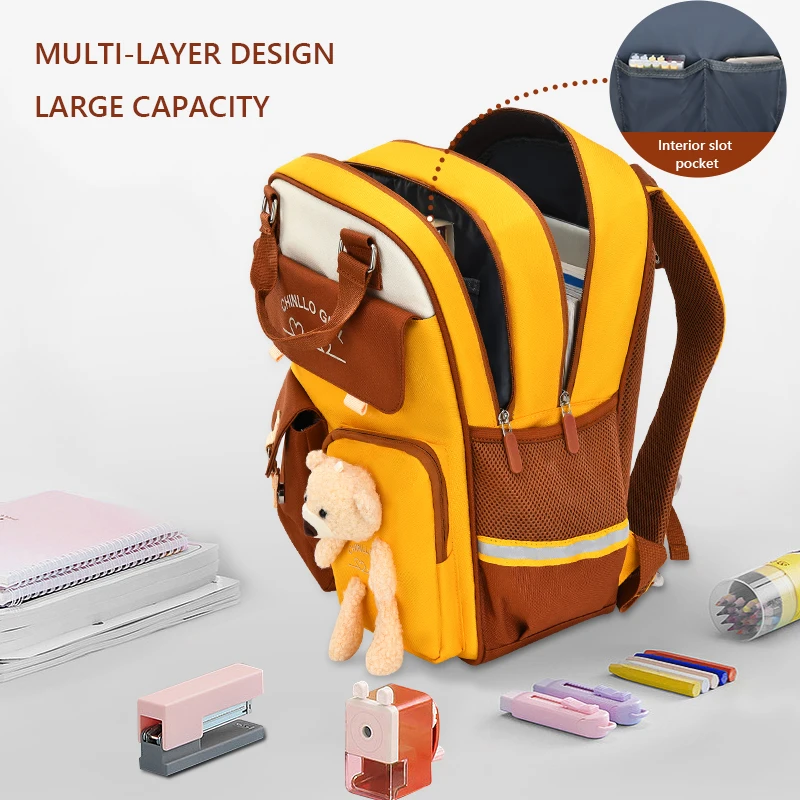 School Bags Korean Style Boys Girls Bookbag High School Children Backpack Multi-pocket Primary School Bags For Teens Girls