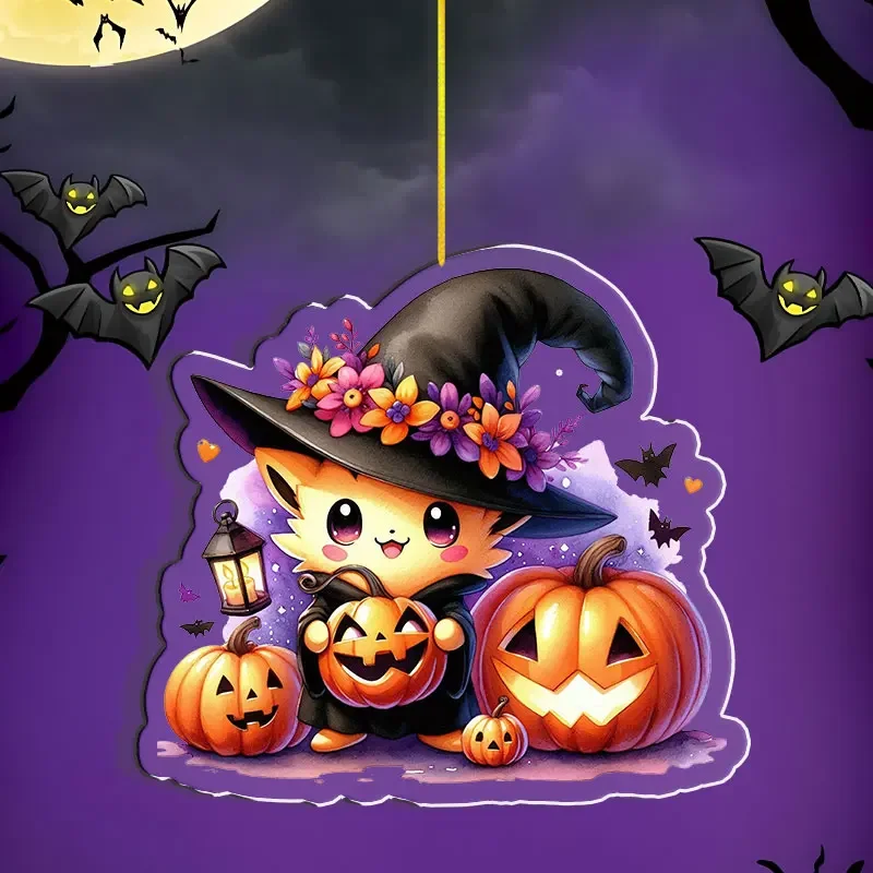 Halloween Series Pocket Monster 8cm Acrylic Rope Charmander Christmas Eevee Peripheral Decoration Holiday Gifts Accessories