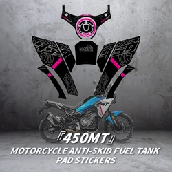 Para CFMOTO 450MT 450 MT, almohadilla de área de tanque de combustible para motocicleta, pegatinas, tanque de Gas, almohadilla de protección decorativa abrasiva, Kits de calcomanías