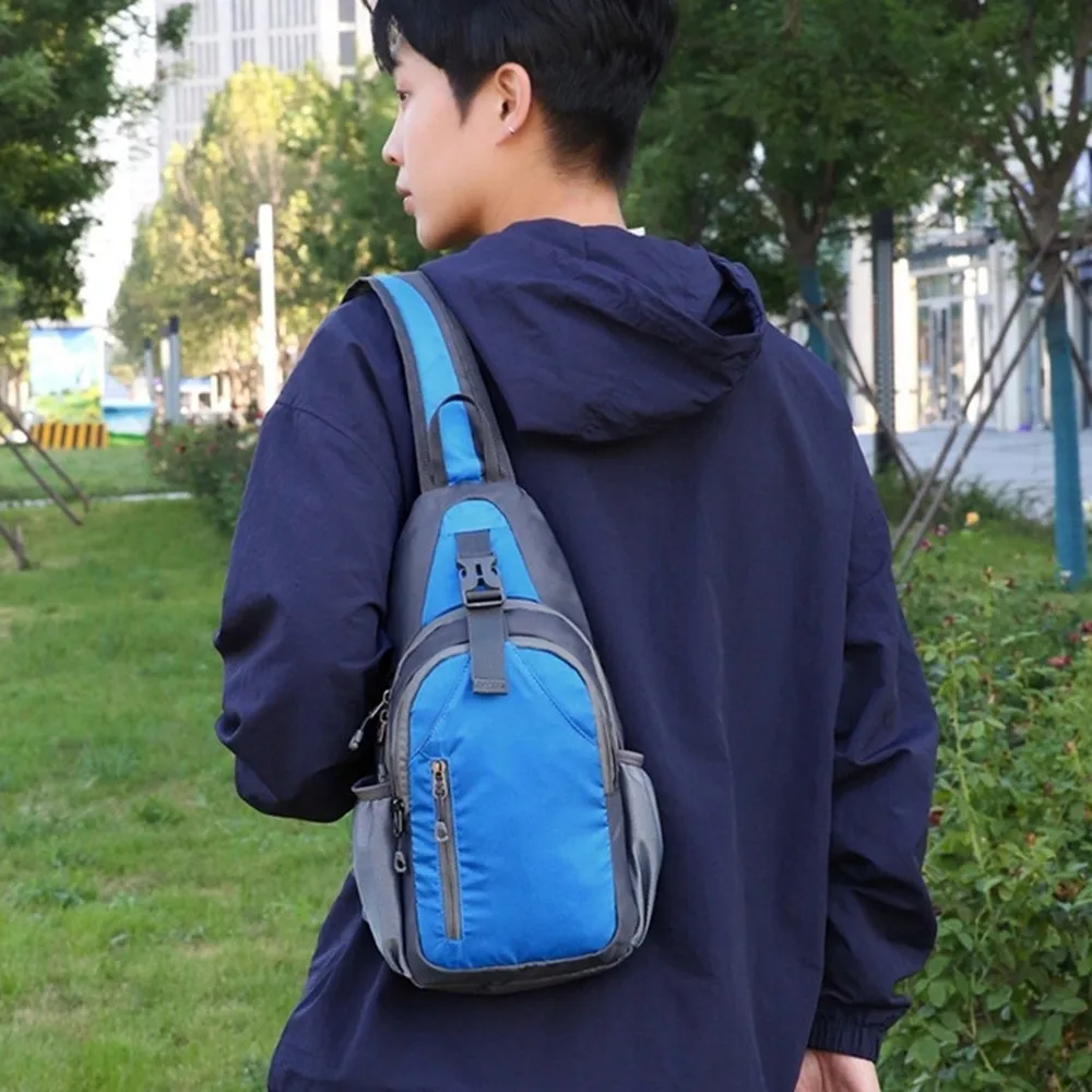 Casual Sports Shoulder Bag Multi-Functional Adjustable Strap Male Chest Bag Durable Waterproof Crossbody Fanny Pack Daily Use
