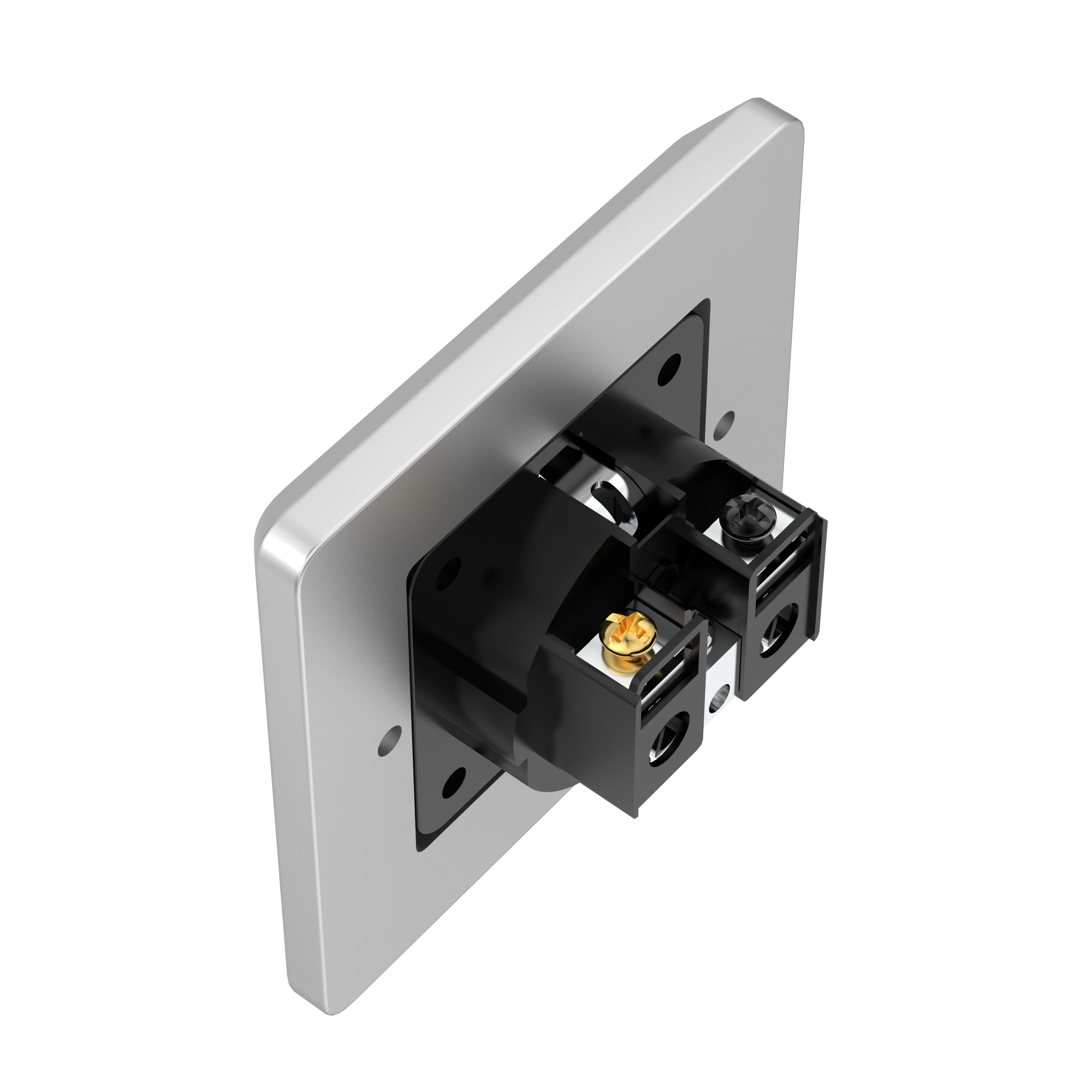 1 Stück Audiocrast Steckdosen-Wandplatte 250V 16A Rhodium-beschichtete Schuko-Steckdosen Schuko Elektrisch Europäisch Deutsch – Detail 4