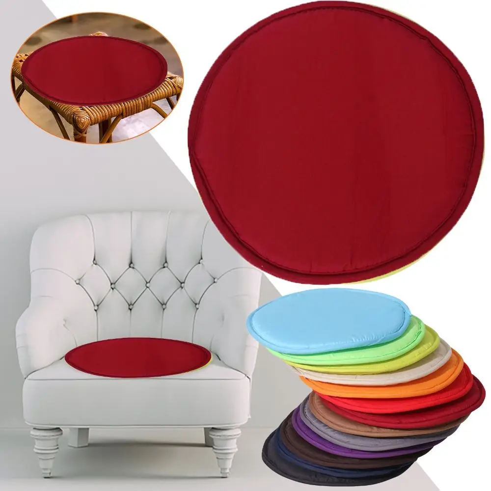 Soft Sponge Round Chair Pad Solid Color Washable Chair Cushion Circular 30CM Stool Cushion Office
