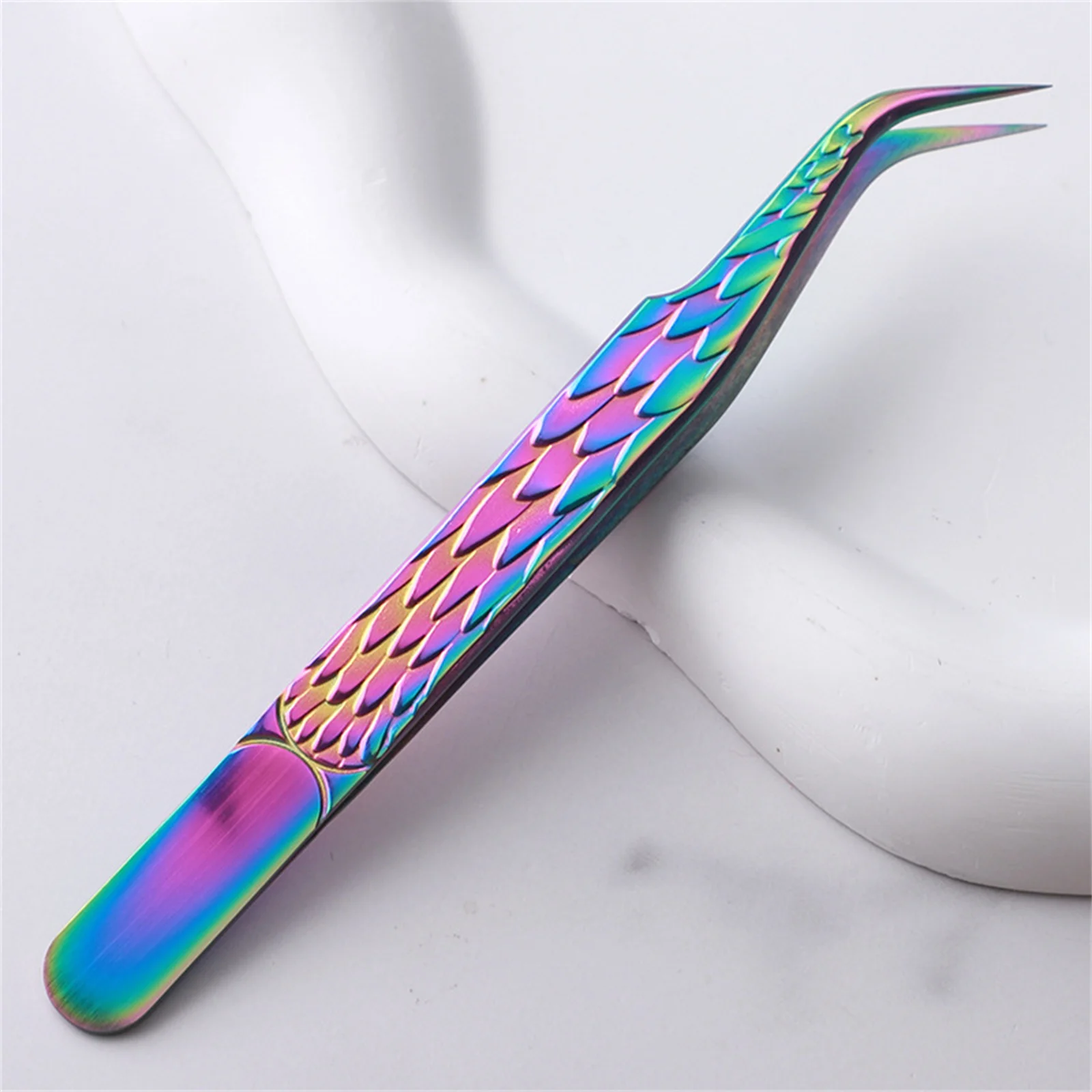 Stainless Steel Eyelash Tweezers High-precision Professional Grade Golden Feather Tweezers For Grafting Lash Extension Artists