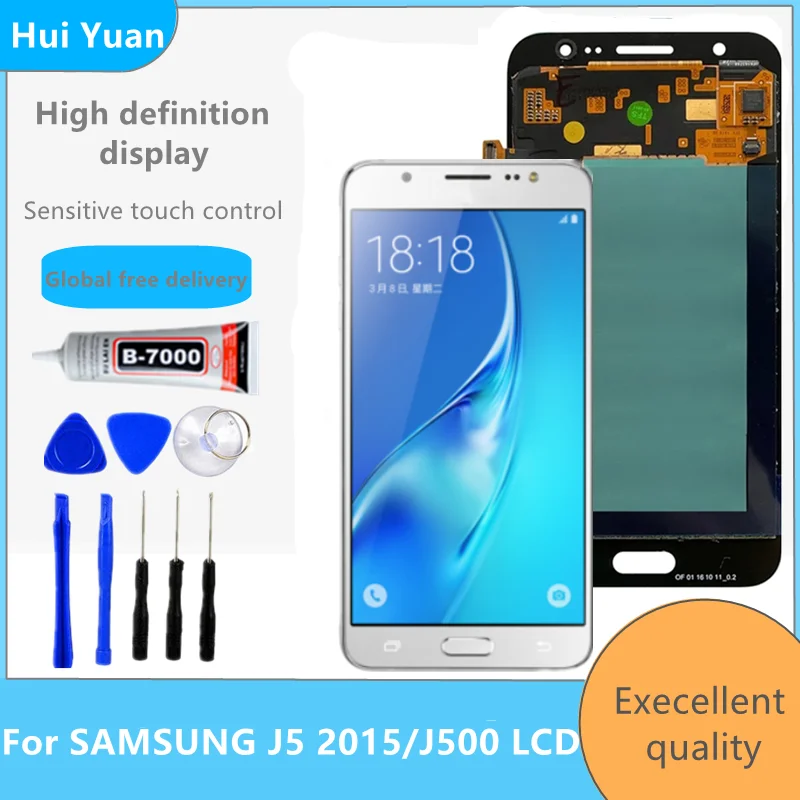 Test  j500f LCD For Samsung Galaxy J5 2015 J500 J500FN J500M J500H LCD Display Touch Screen Digitizer Assembly