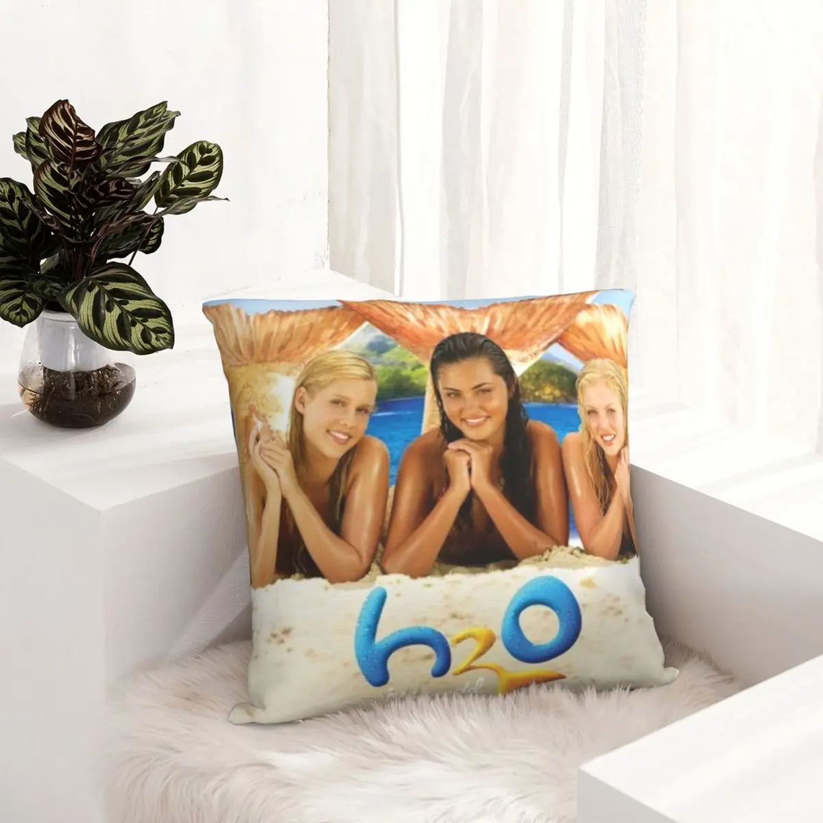 H2O Just Add Water Square Pillowcase Cushion Cover Decorative Pillow Case Polyester Throw Pillow cover for Home Bedroom Car