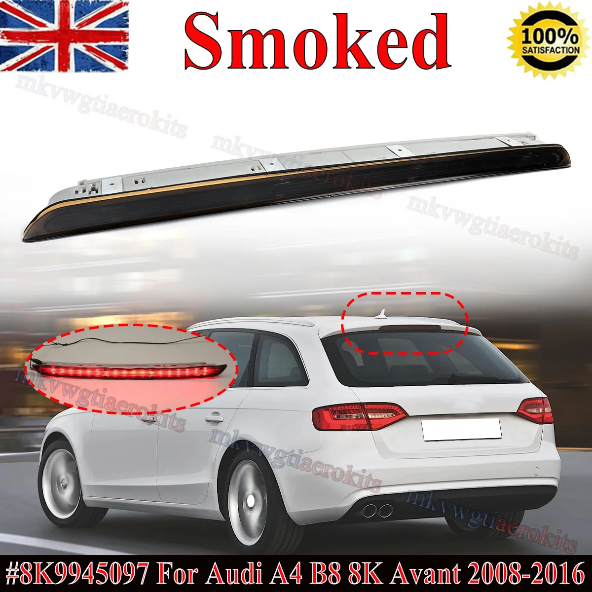 Brake Light fit For Audi A4 B8 8K Avant Petrol Estate 2008 2009 2010 2011-2016 Rear Center High-Mount Stop Lamps Brake Light