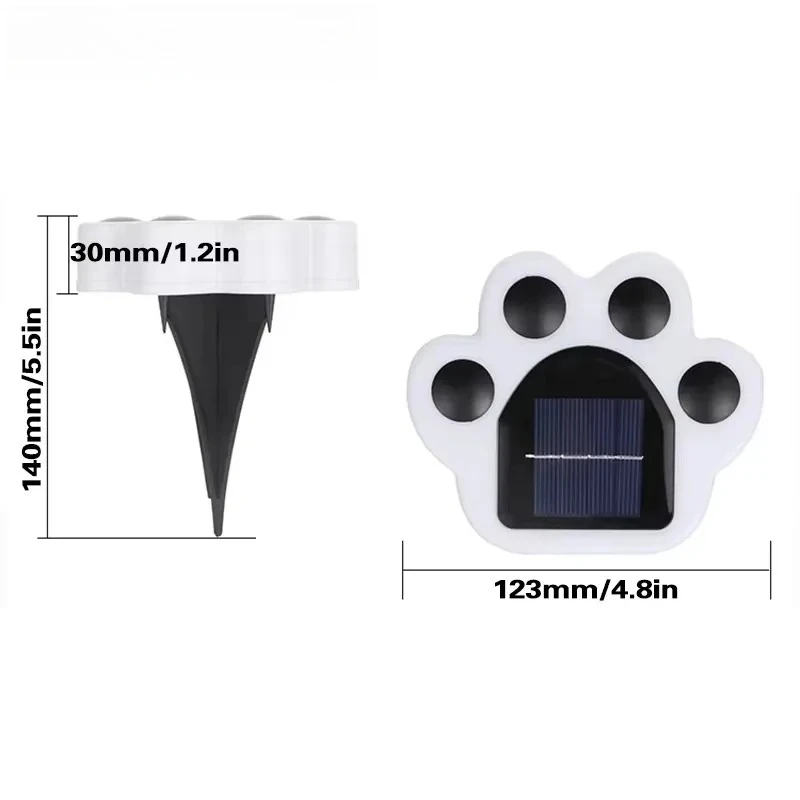 New Outdoor LED Solar Garden Cat's Paw Lawn Light Bear Paw Shape Garden Decorative Light Lawn Passage Ground Light