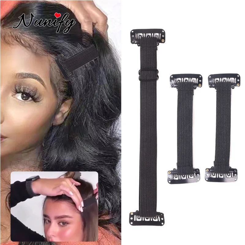 Nunify Fascia per il lifting del viso con clip Supporto per capelli Strumento antirughe per il viso Cinghia per allungamento per sollevare gli occhi Cintura elastica invisibile