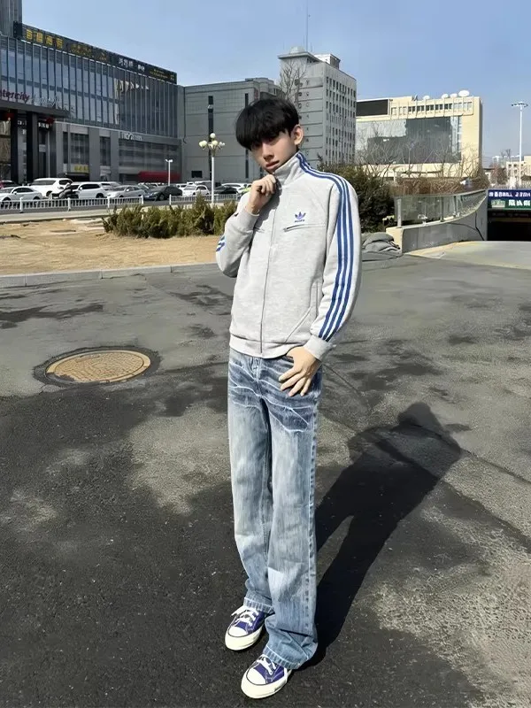 

Мужские джинсы Cleanfit с принтом «Молния», в уличном стиле, зауженные, прямые, с эффектом потертости, расклешенные, повседневные