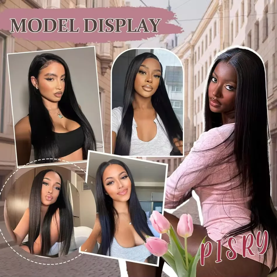 Straight Human Hair Wigs 4x4 5x5 Pre Plucked Glueless Pre Cut Lace Front Wigs 13x4 13x6 HD Lace Frontal Wigs For Black Women view 5