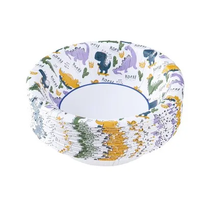 for kids' Dino Disposable Paper Bowls - 10oz/24ct for Parties, Events and Everyday Meals