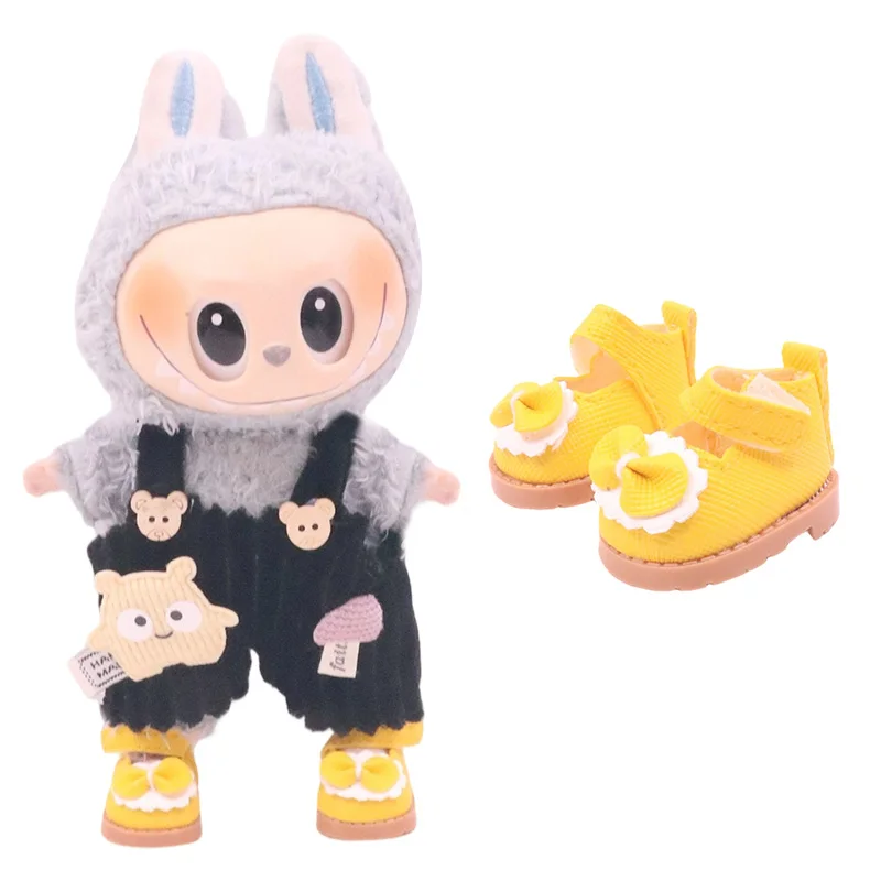 Puppenschuhe, 3,8 cm Länge, Segeltuchschuh für 17 cm große Labubu-Kpop-Puppen, Zubehör, Martin-Stiefel, Plüsch-Labubu-Puppe, Weihnachtsgeschenke