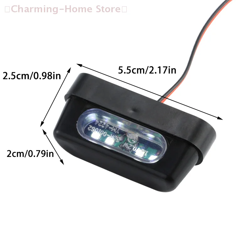 【M】12V العالمي للدراجات النارية 4LED ضوء لوحة الترخيص 0.2W الخلفية ضوء لوحة الترخيص مع Emark #6